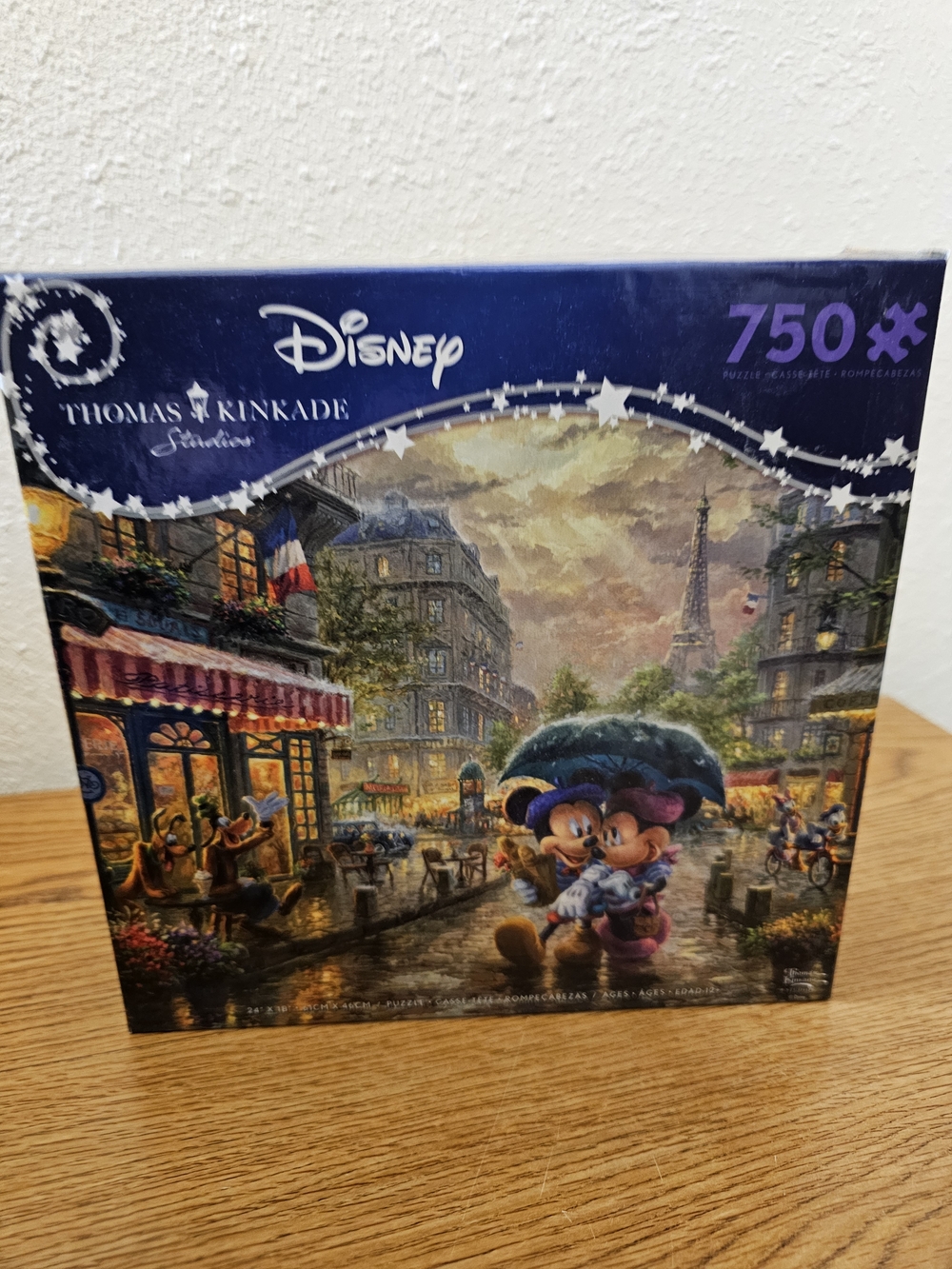 Mickey Minnie Paris Thomas Kinkade Puzzle 750 Pc NWT 24x18 Inch